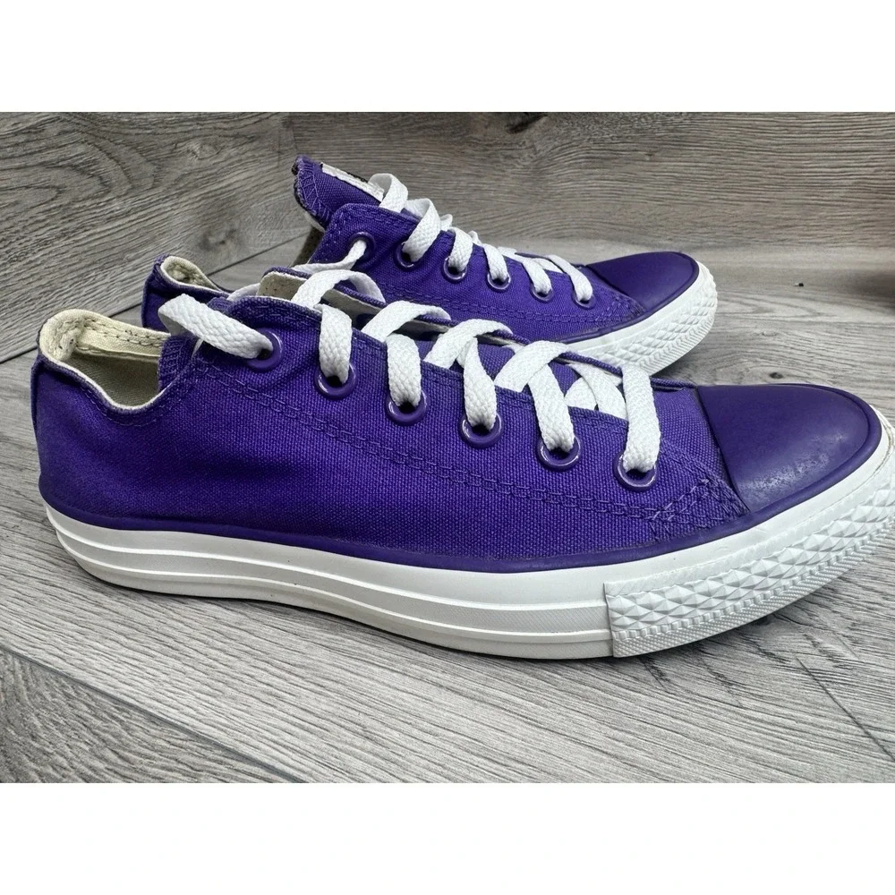 Converse Chuck Taylor All Star Low Top Purple Sneakers Mens 5 Womens 7 - Picture 2 of 10